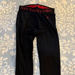 Polo Ralph Lauren Men’s Knit Long John Sleep Pants Layering - Black/Red Size Sma